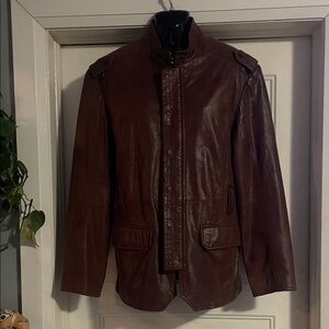 Women's Elegant Brown Leather Jacket